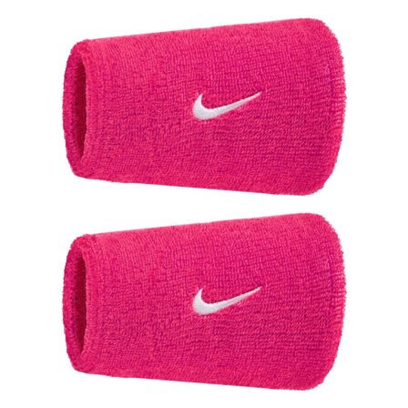 Nike Swoosh Classic Doublewide Wristbands 2-Pack Pink/White