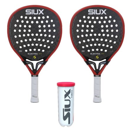 Siux Padel Set (2 x Siux Electra Pro 2026 Fire Red + Siux Neo 3 Stück)